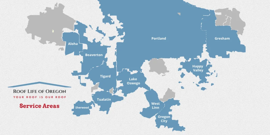 roof life of oregon service areas map